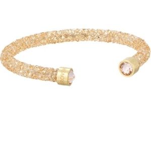 Swarovski crystaldust cuff gold bracelet